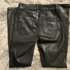 Level 99 Women’s Black Shiny Metallic Look Jeans